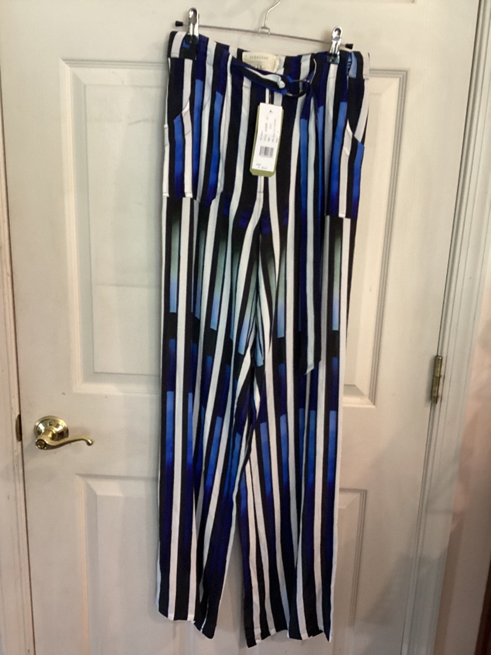 NWT NICOLE MILLER SILK BLEND BELTED DRESS PANTS SMALL